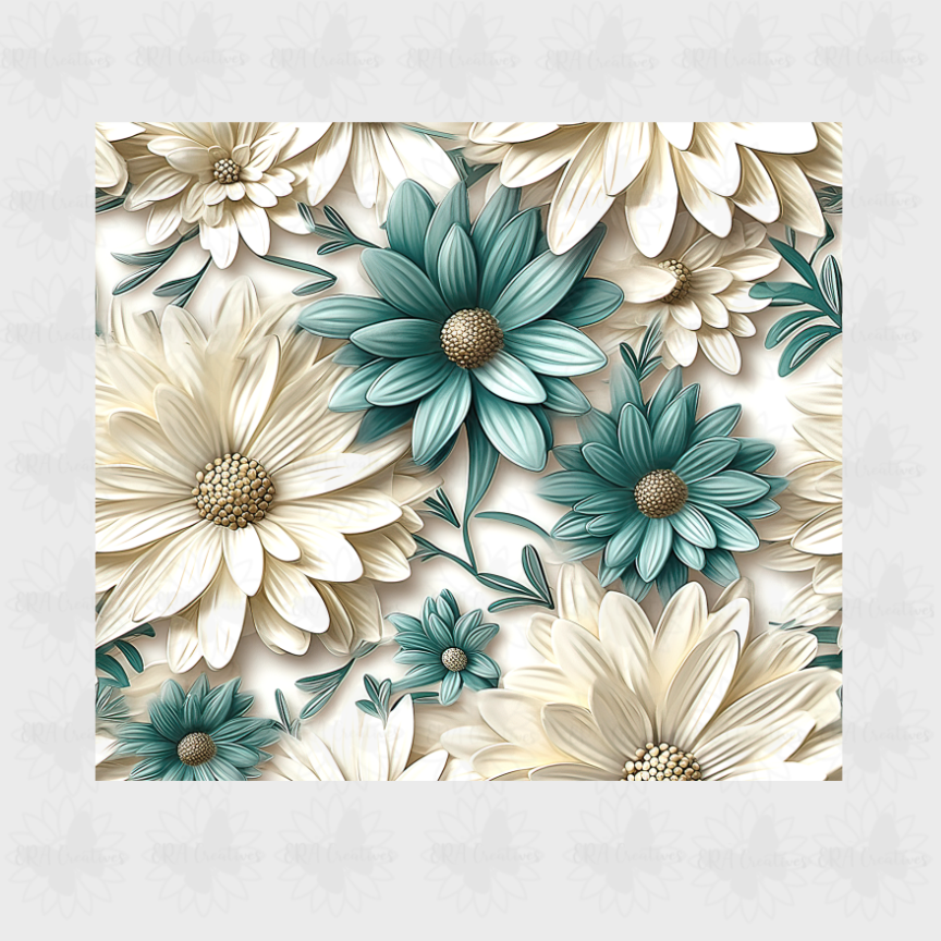3D Cream Daisy Tumbler