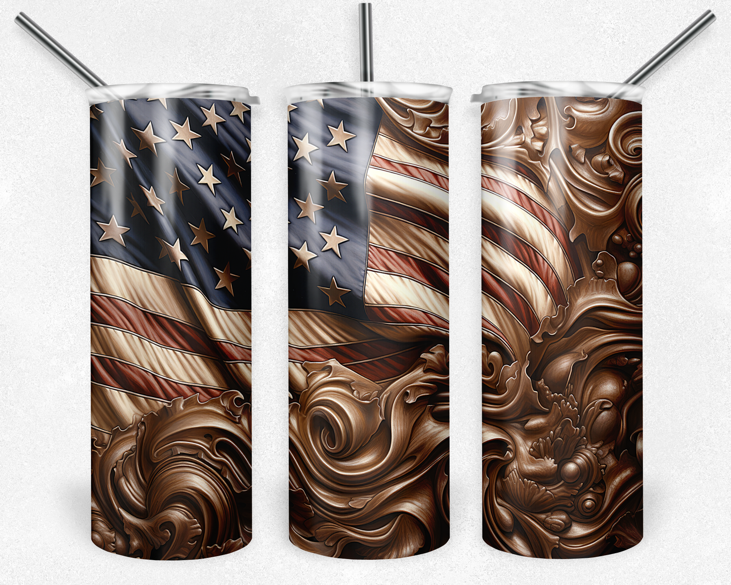 3D Golden Flag Tumbler