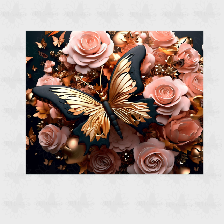 3D Floral Butterfly
