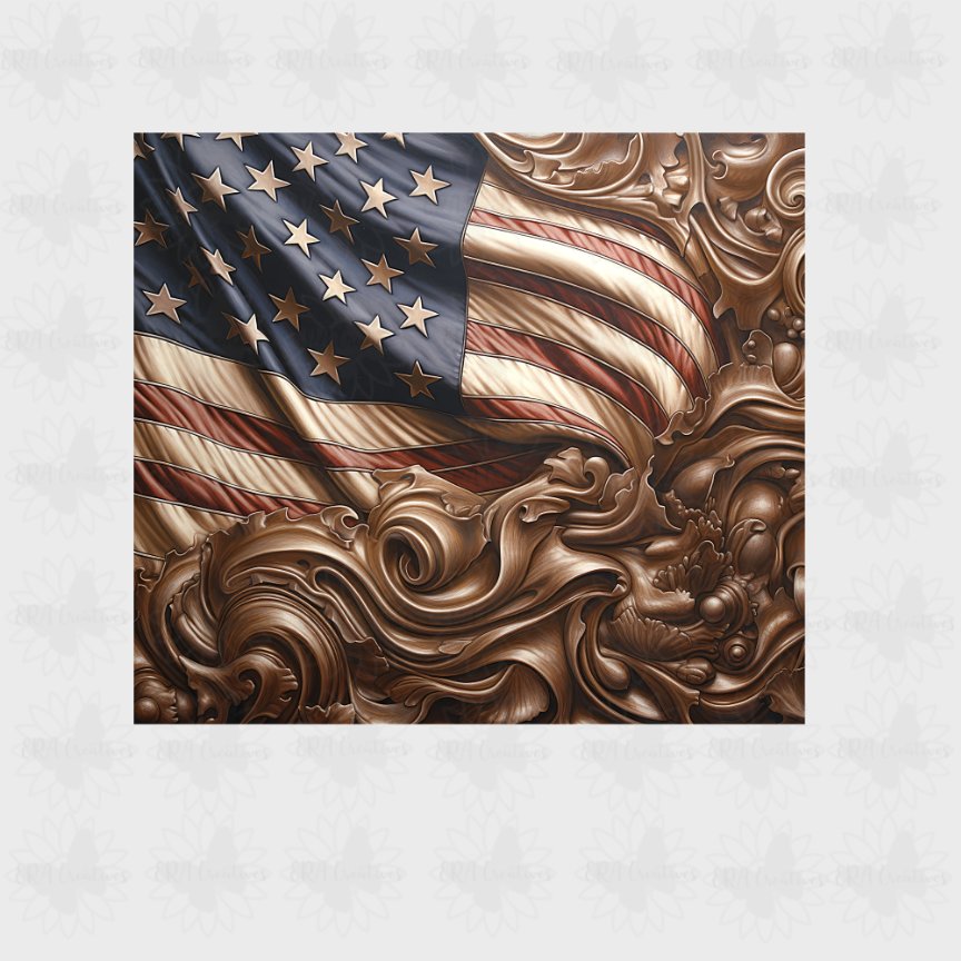 3D Golden Flag Tumbler