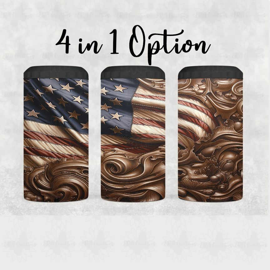 3D Golden Flag Tumbler
