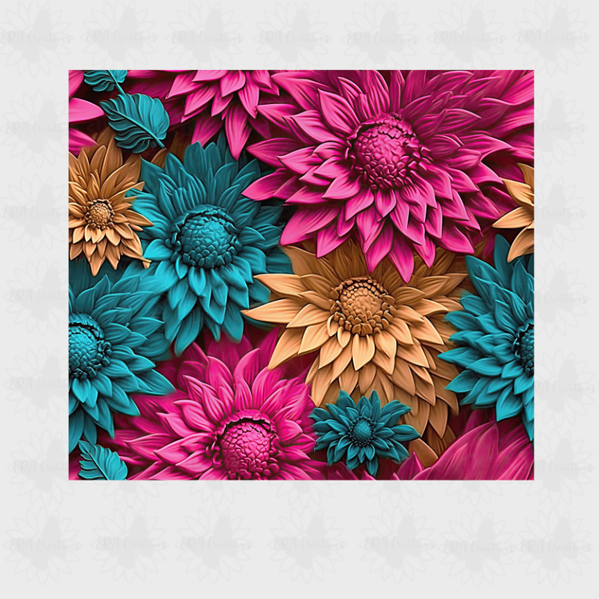 3D Colorful Sunflower Tumbler