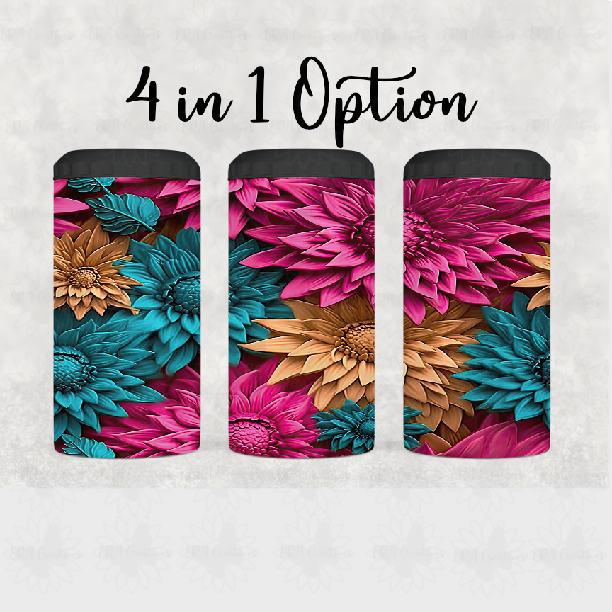 3D Colorful Sunflower Tumbler