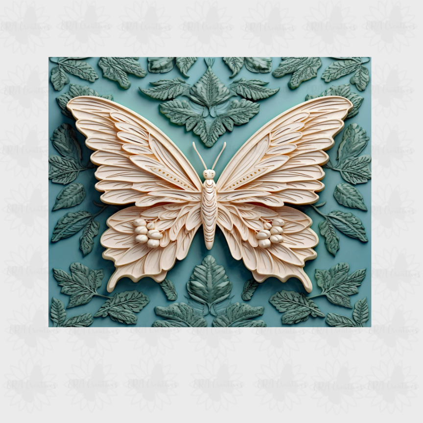 3D White Butterfly