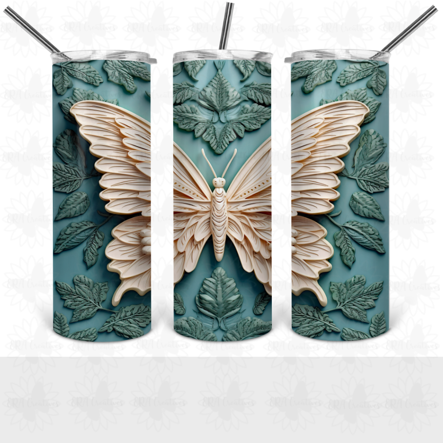 3D White Butterfly