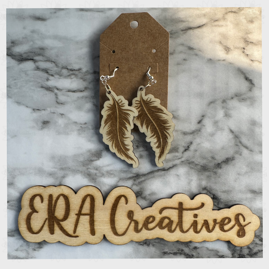 Feather Laser Earrings