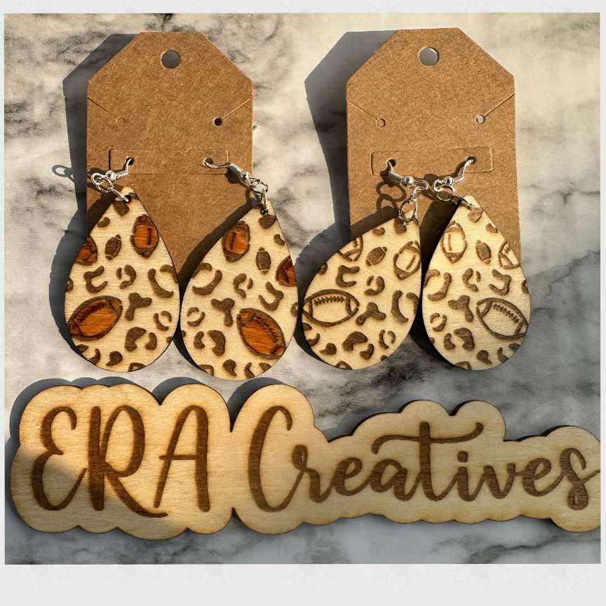 Football Leopard Laser Earrings