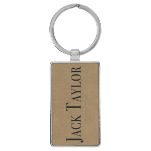 Leatherette Metal Keychain