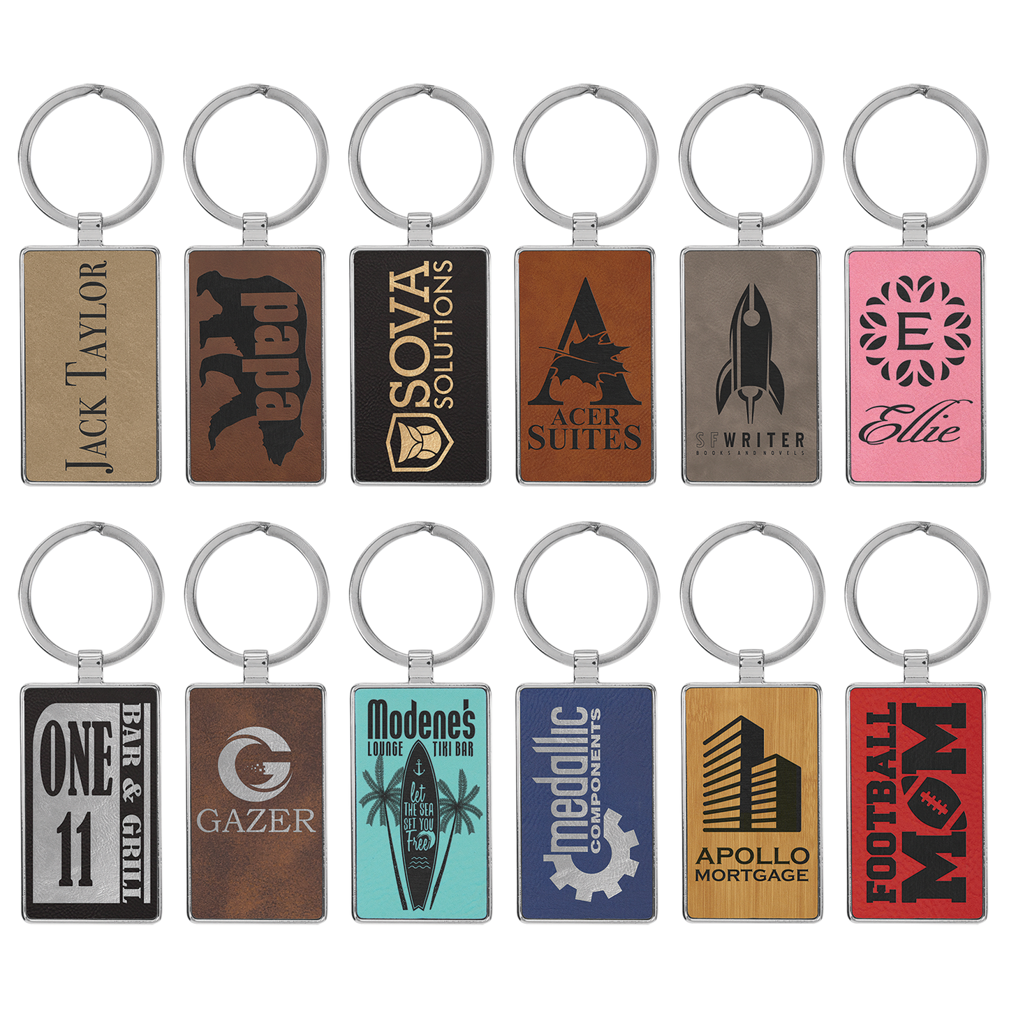 Leatherette Metal Keychain