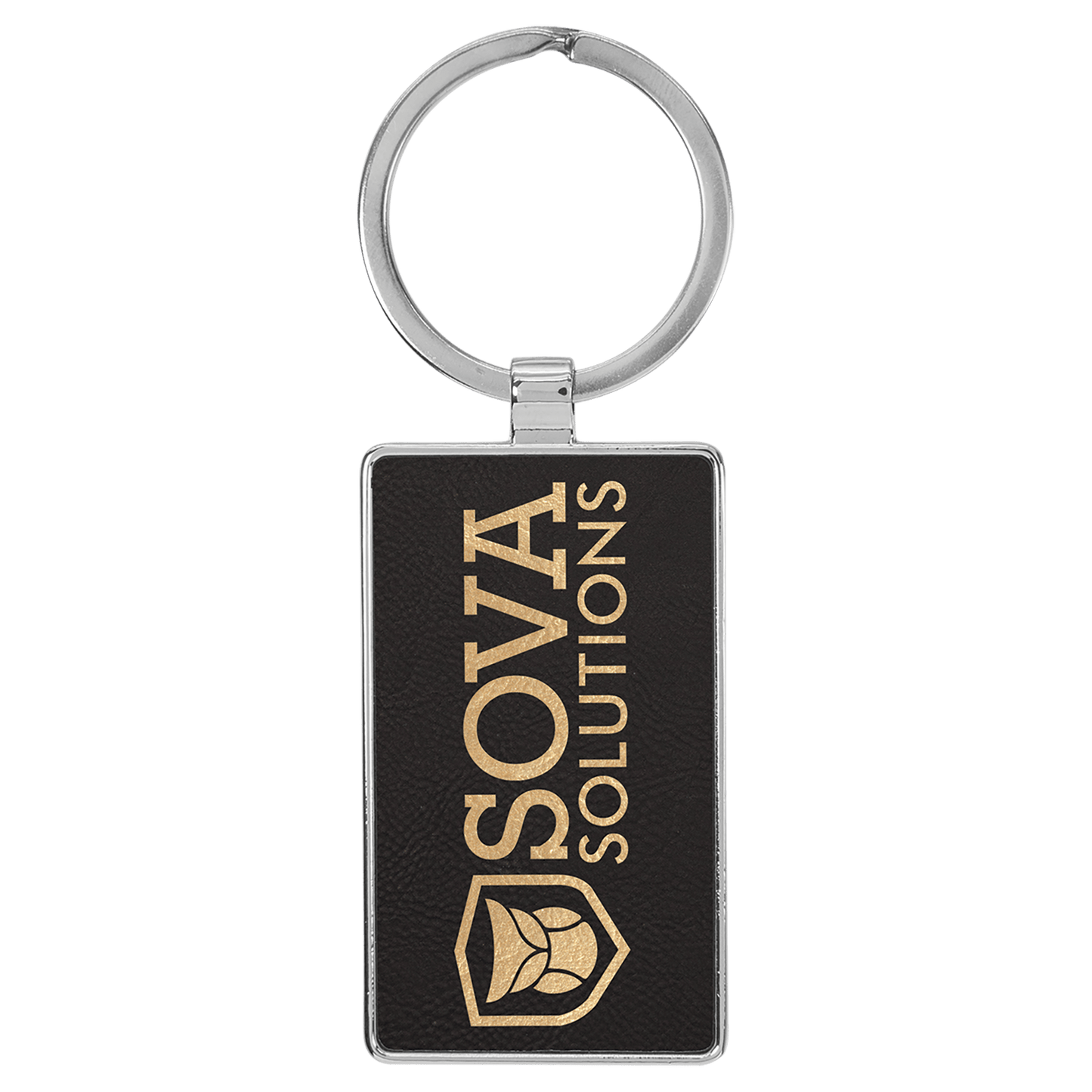 Leatherette Metal Keychain