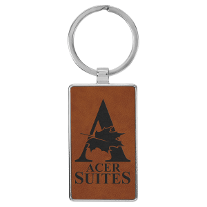 Leatherette Metal Keychain