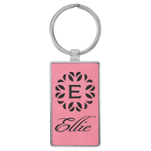 Leatherette Metal Keychain