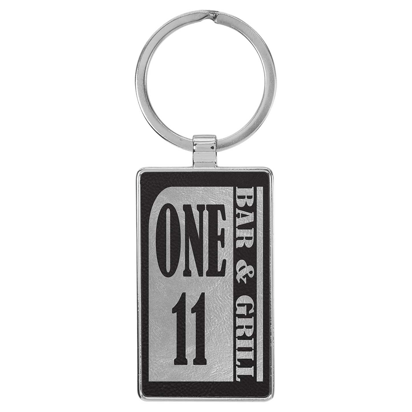 Leatherette Metal Keychain