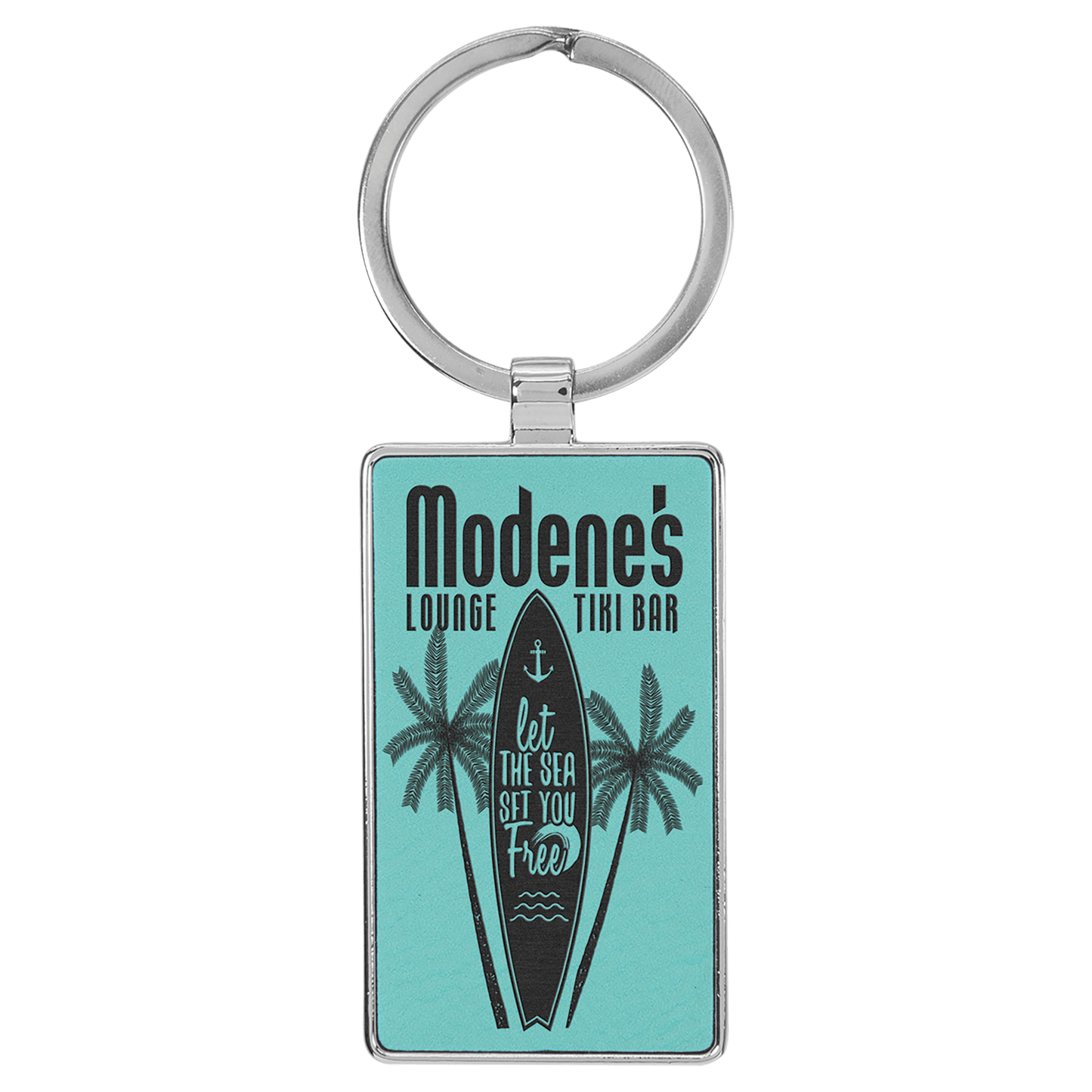 Leatherette Metal Keychain