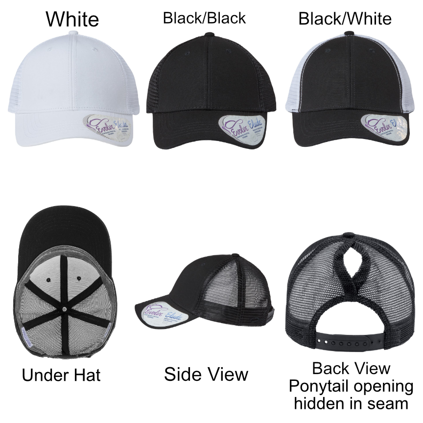 Leather Patch Women's Ponytail Hat