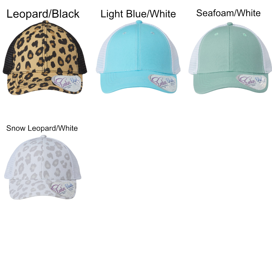 Leather Patch Women's Ponytail Hat