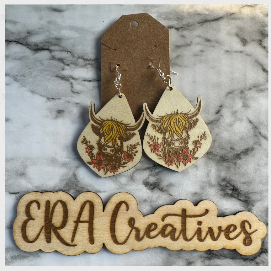 Highland Flower Laser Earrings