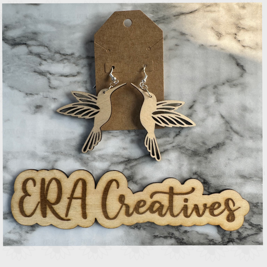 Hummingbird Laser Earrings