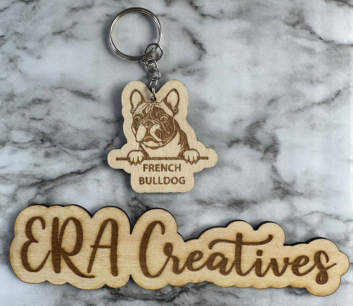 Dog Breed Keychain Laser Cut Engraved.
