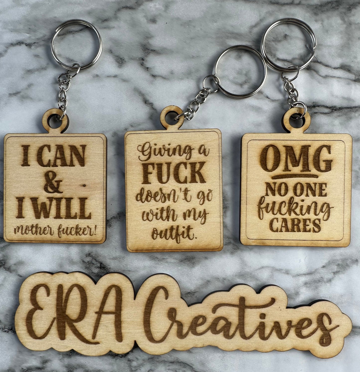 Sarcastic Funny Keychains Laser Cut Engraved