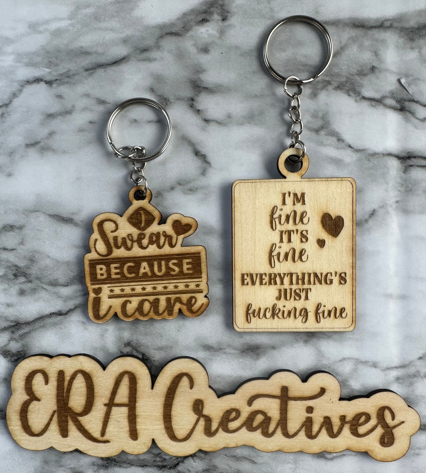 Sarcastic Funny Keychains Laser Cut Engraved