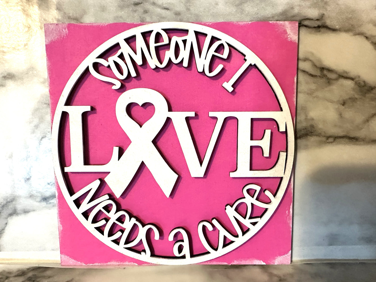 Breast Cancer Laser Wood Squares