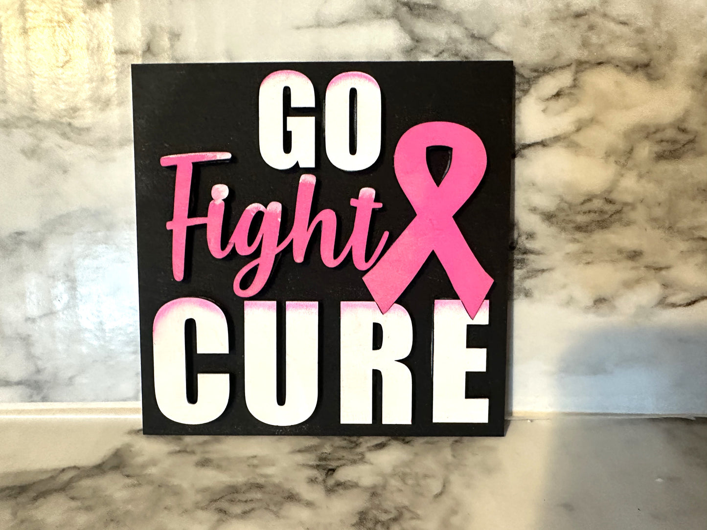 Breast Cancer Laser Wood Squares