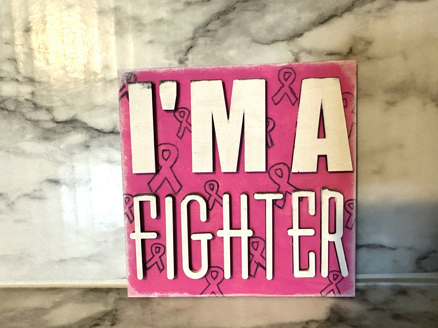 Breast Cancer Laser Wood Squares