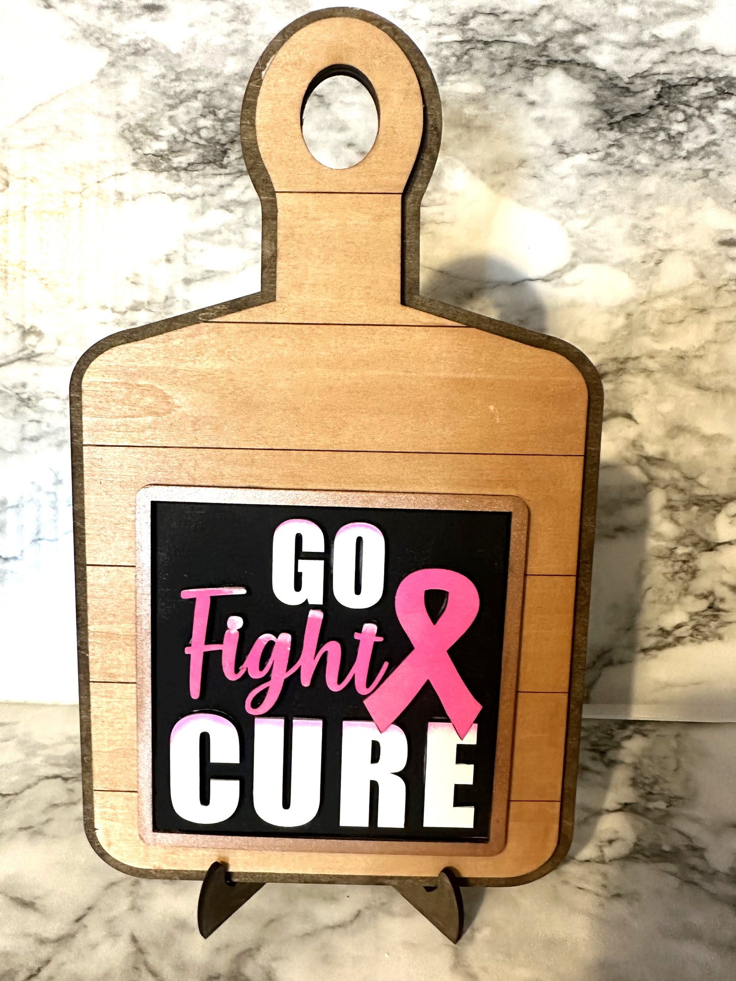 Breast Cancer Laser Wood Squares