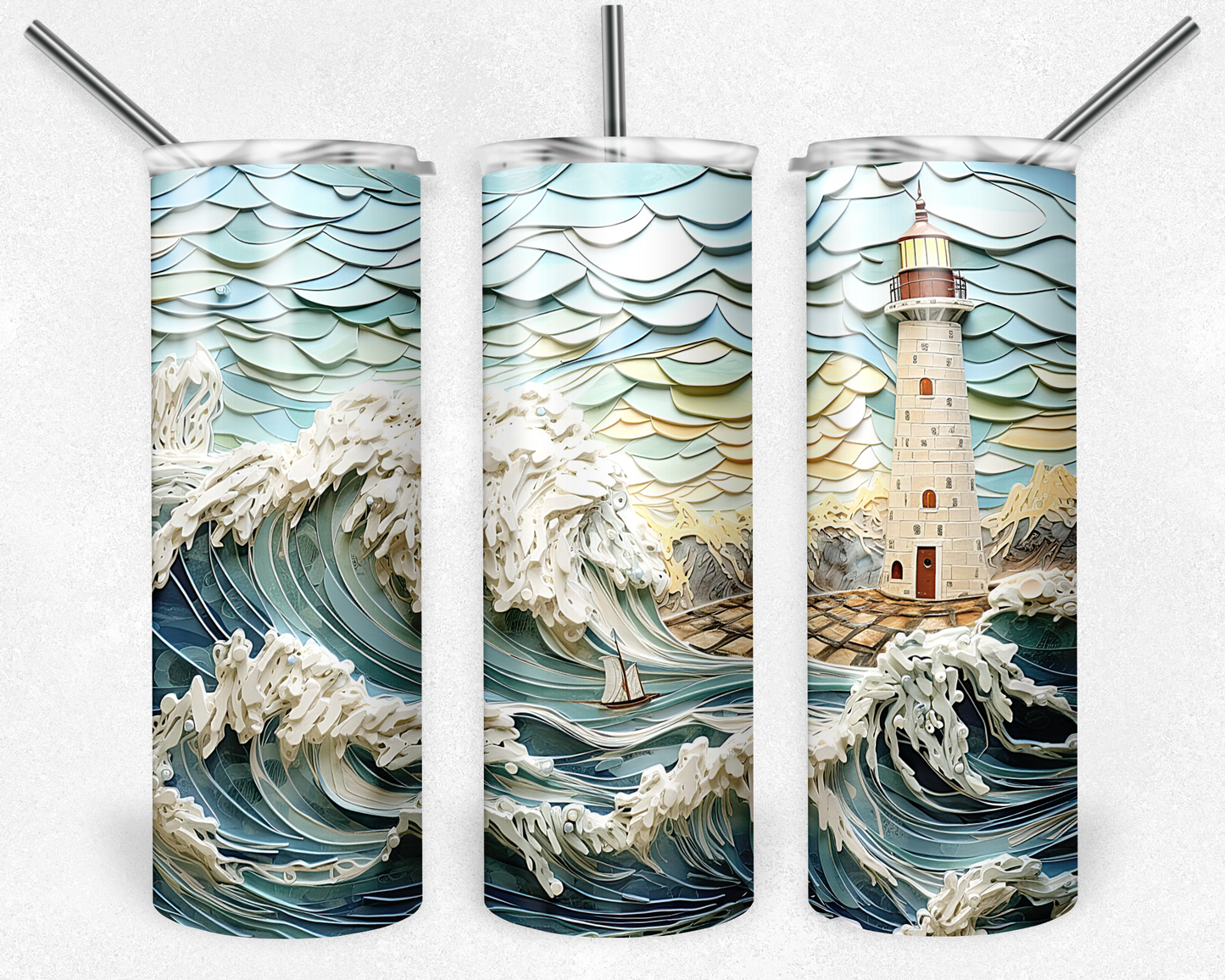 3D Lighthouse Tumbler