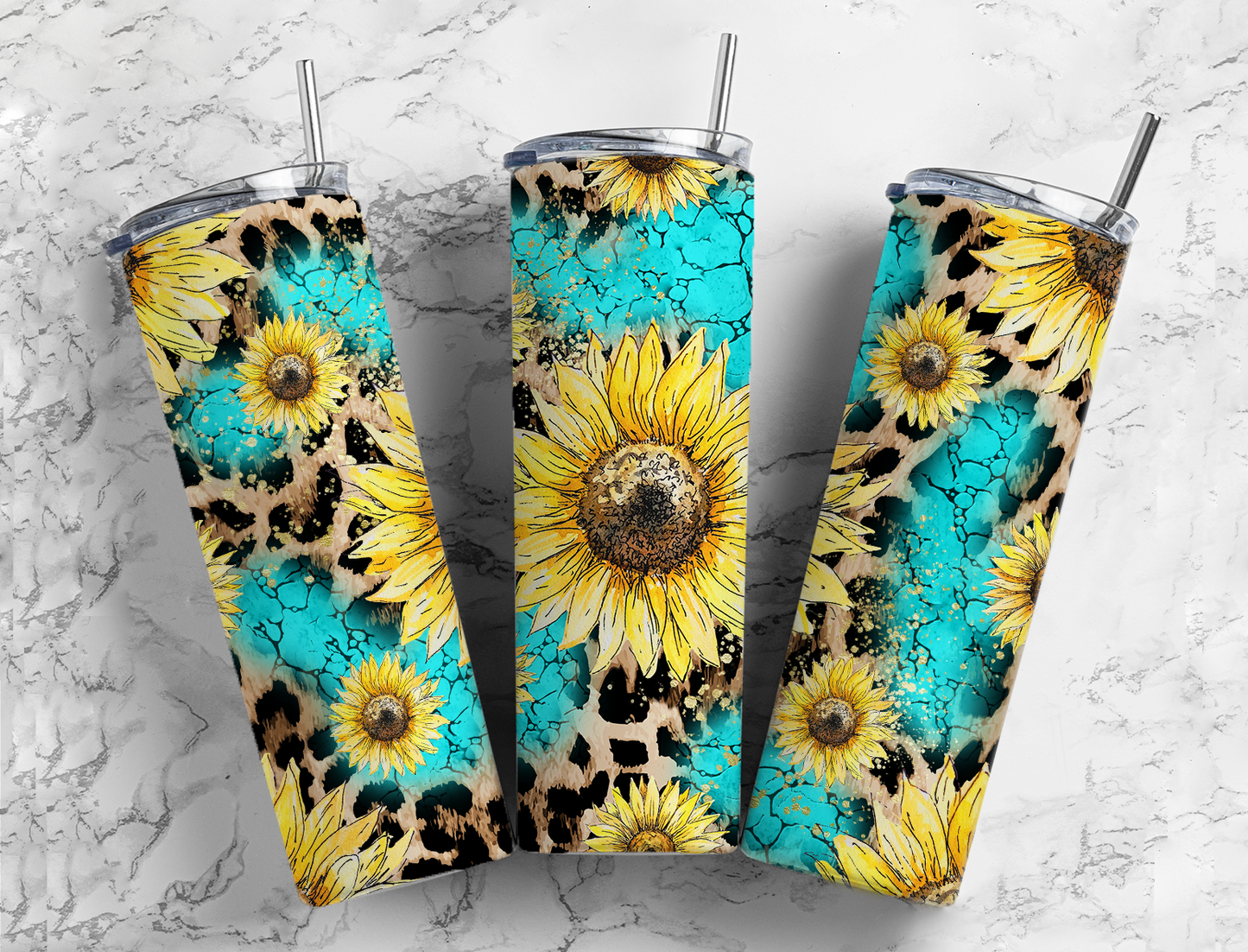 Leopard and Sunflower Journal/Pen/Tumbler Sets