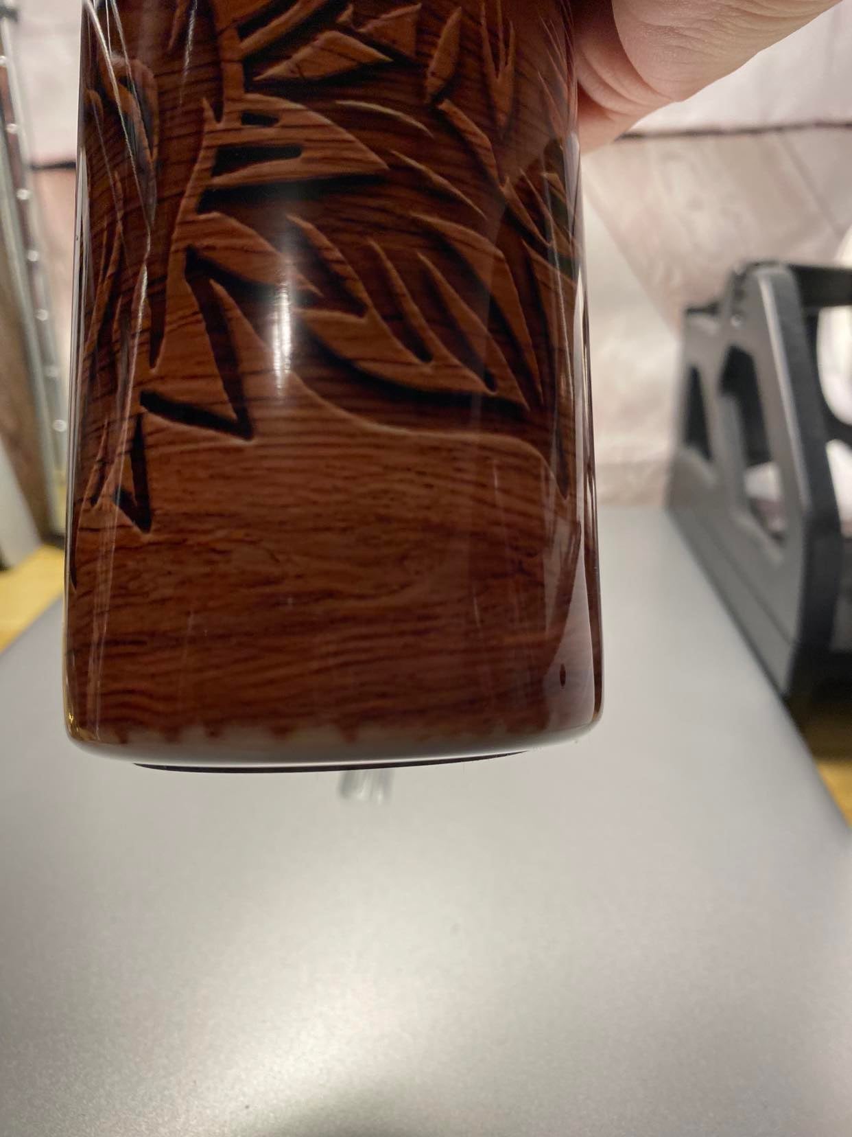 Whoopsie Tumbler Wood Highland Cow