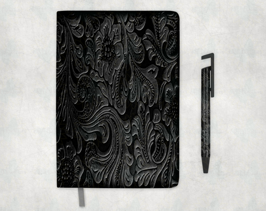 Black Embossed Look Journal/Pen
