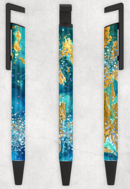 Blue Gold Foil Printed Personalized Pen