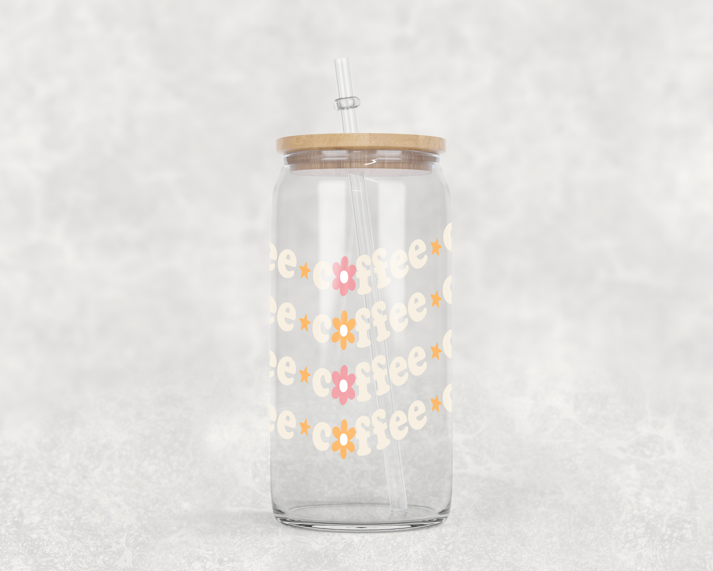 Coffee Floral Coffee Glass Cup