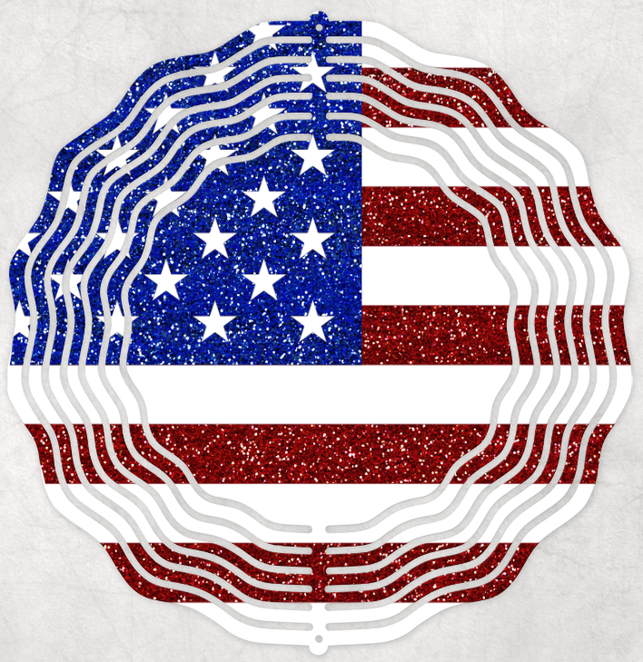 American Flag Wind Spinner