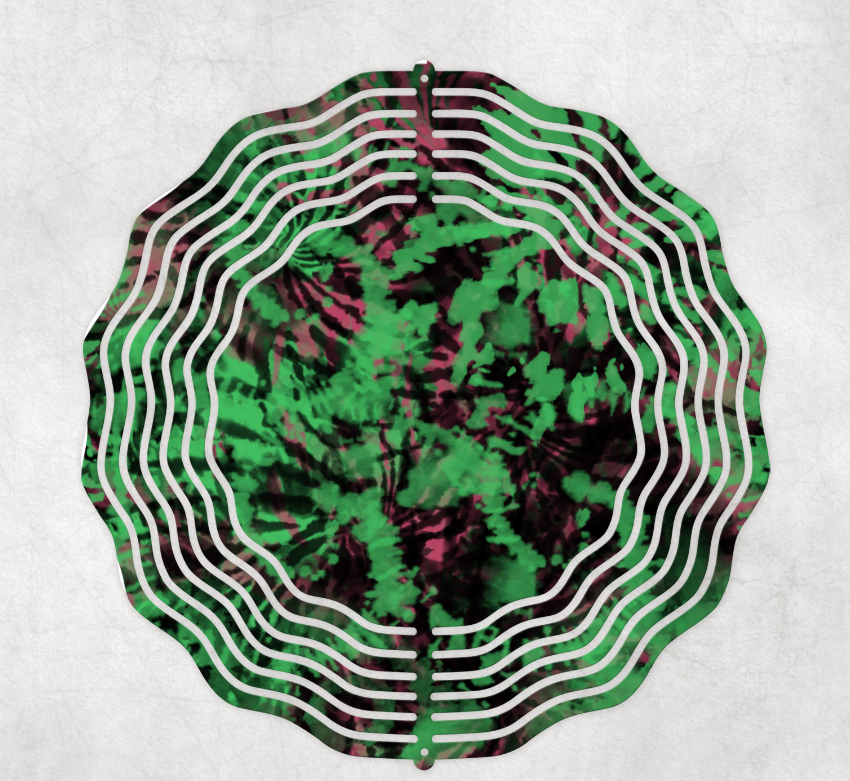 Green Purple Halloween Flag Wind Spinner