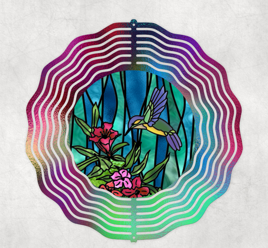 Hummingbird Flag Wind Spinner