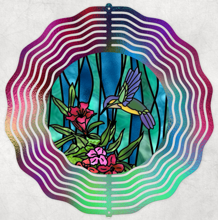 Hummingbird Flag Wind Spinner