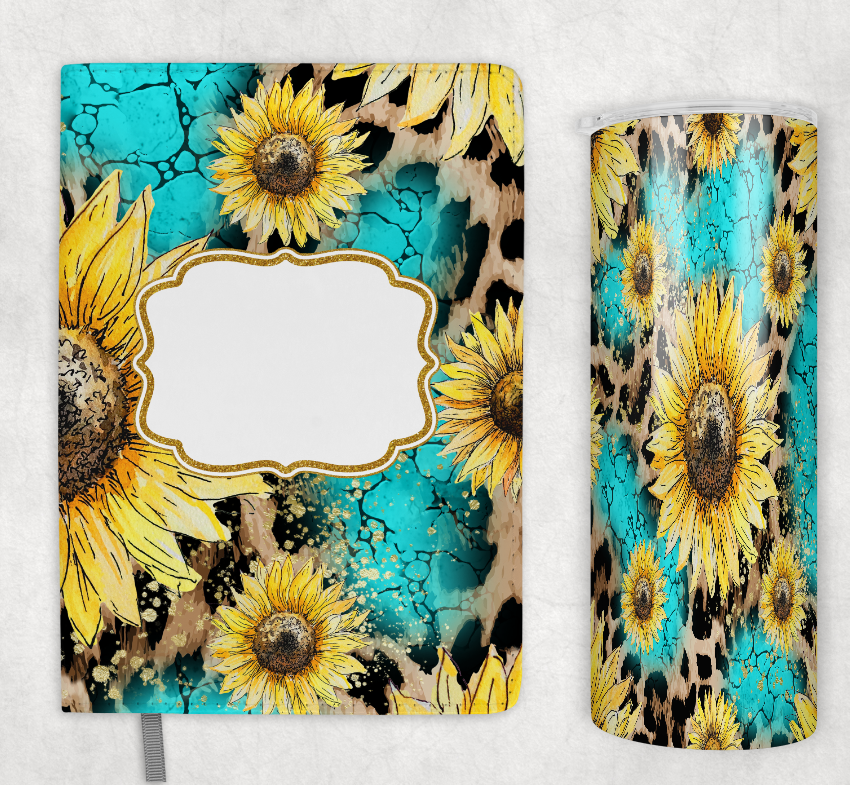 Leopard and Sunflower Journal/Pen/Tumbler Sets