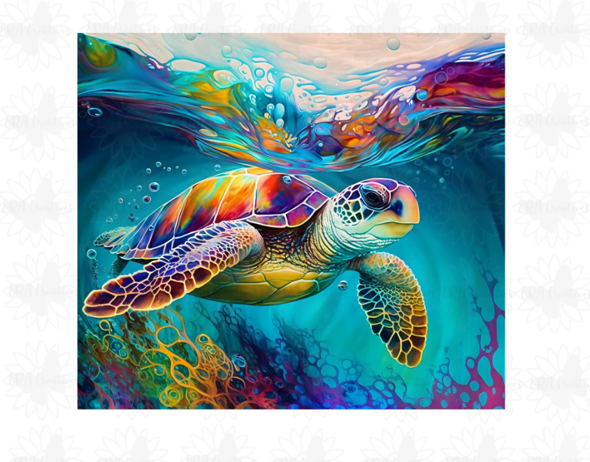 Oil Paint Turtle Tumbler