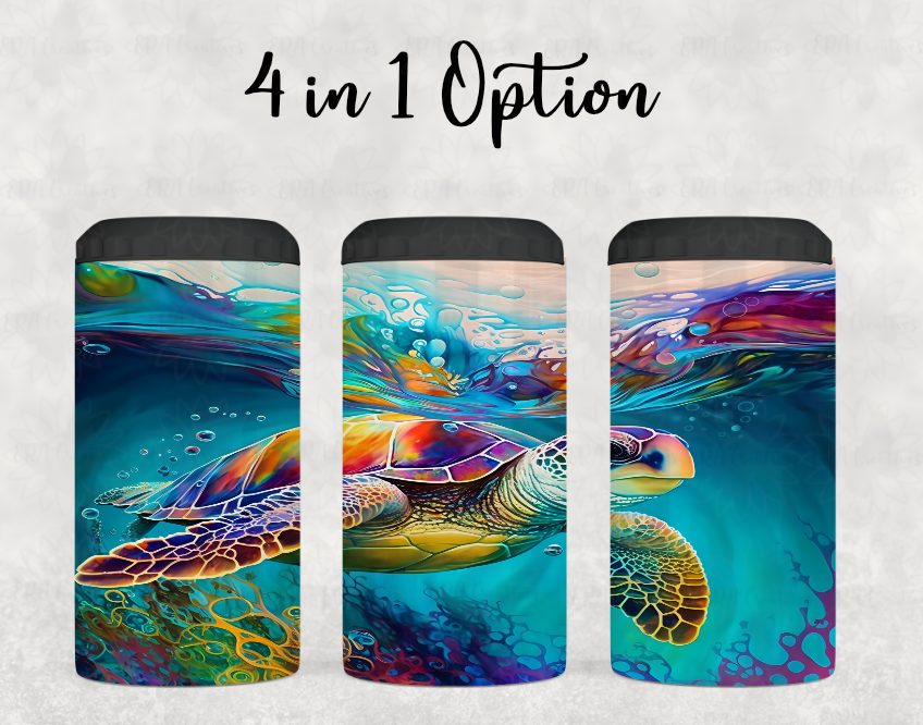 Oil Paint Turtle Tumbler