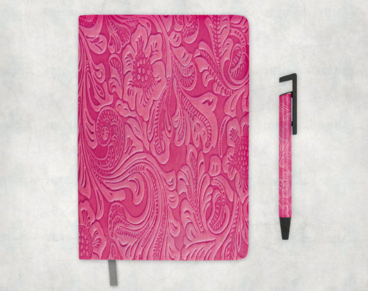 Pink Embossed Look Journal/Pen