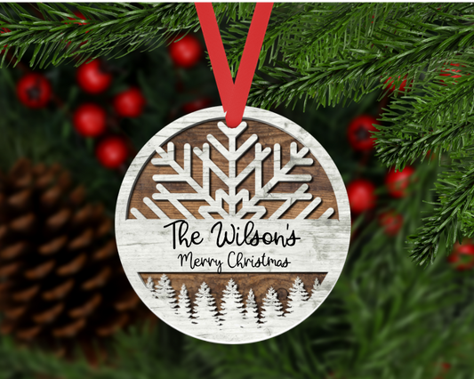 Snowflake Trees Personalized Christmas Ornament