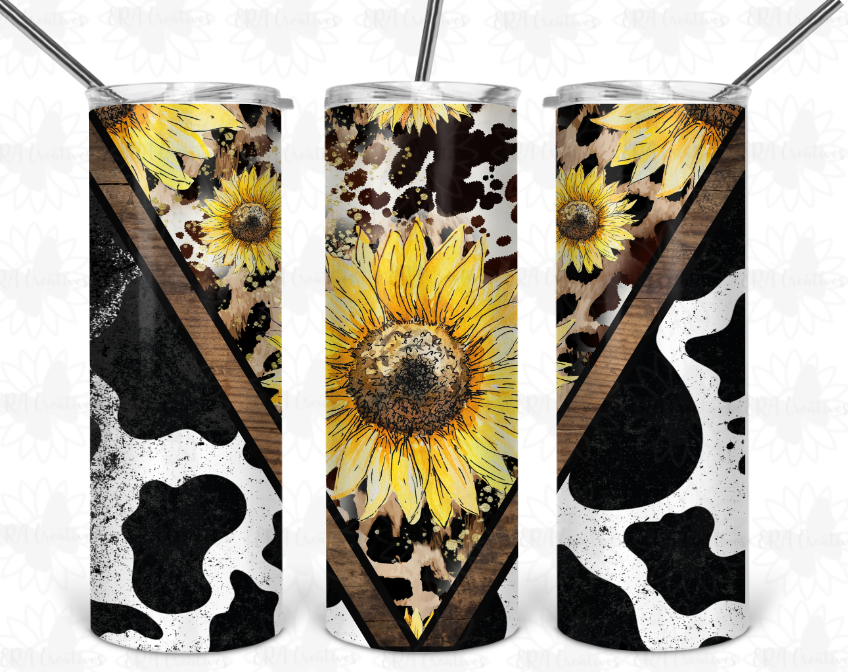 Reateforin Funny Cow with Sunflower 20 Oz Stainless