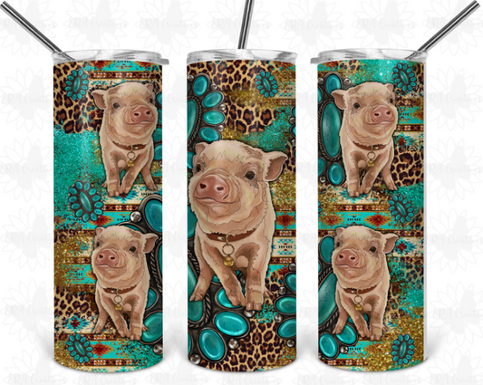 Turquoise Pig Tumbler
