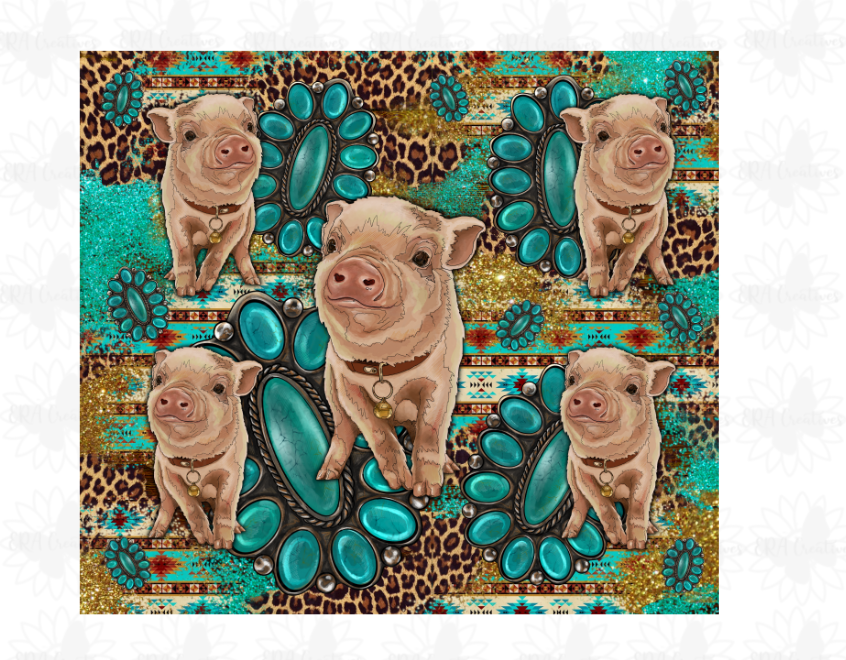Turquoise Pig Tumbler
