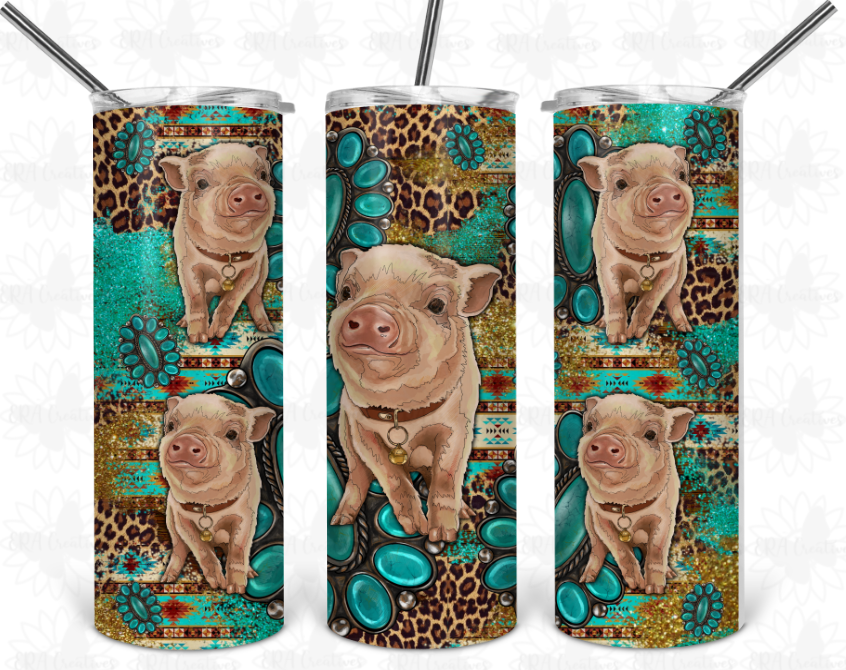 Turquoise Pig Tumbler