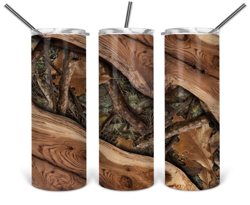 Camouflage Wood Personalized Tumbler