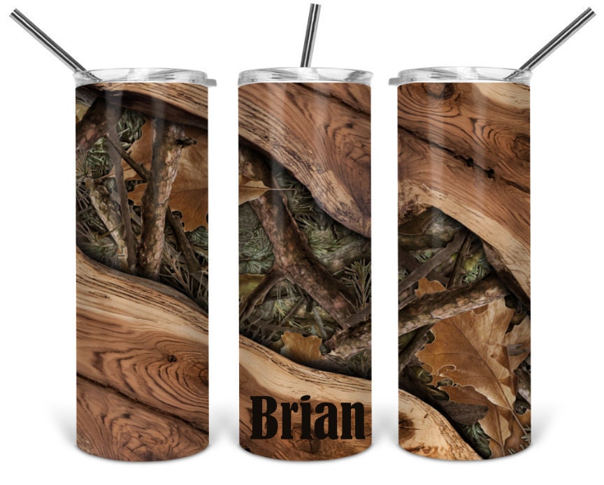 Camouflage Wood Personalized Tumbler